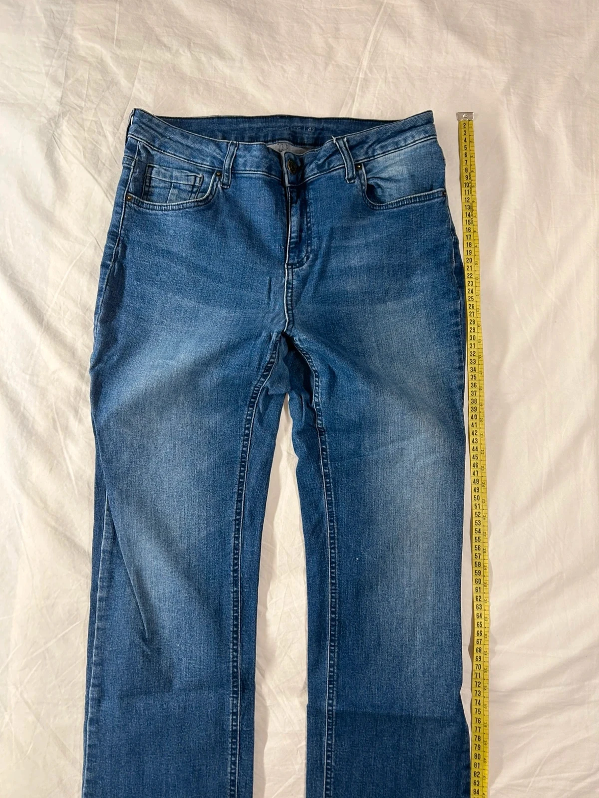 Uitlopende marineblauwe jeans vintage maat 42 – photo 2